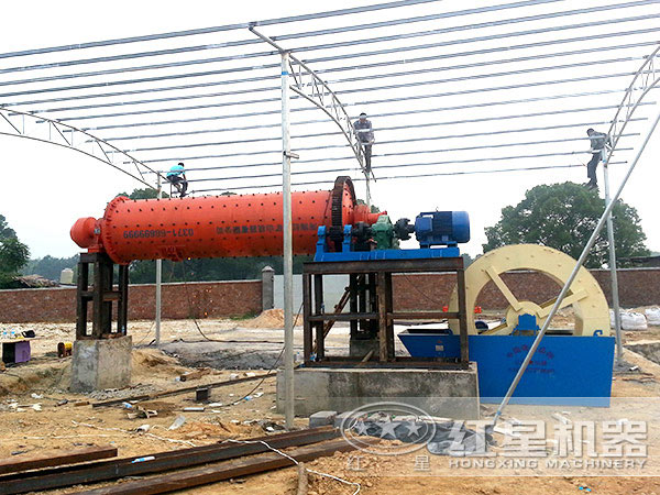 棒磨機(jī)制砂現(xiàn)場 棒磨機(jī)制砂現(xiàn)場