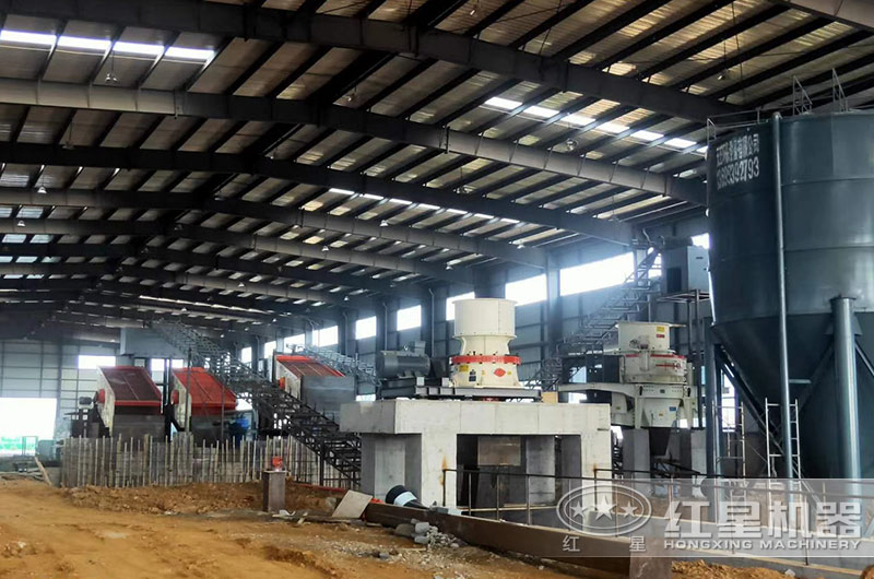 室內制砂生產現場搭建中