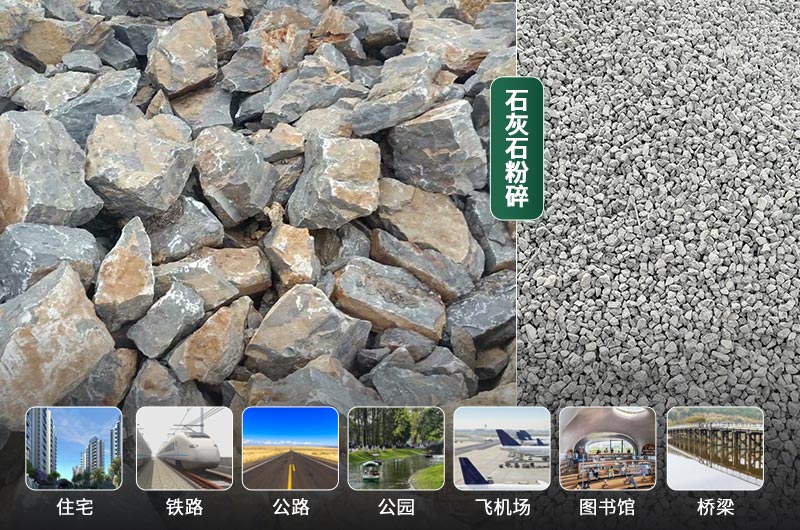 石灰石粉碎前后及應(yīng)用領(lǐng)域