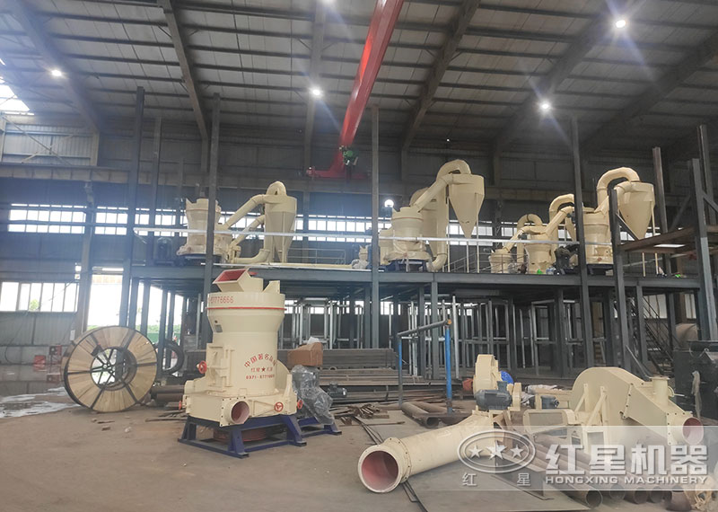 磨粉生產線中給料機、提升機現場安裝圖